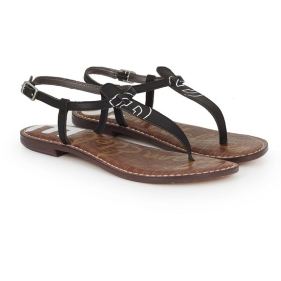 Sam Edelman Black Gigi Logo Thong‎ Sandal Size 6.5 Women - Picture 1 of 11